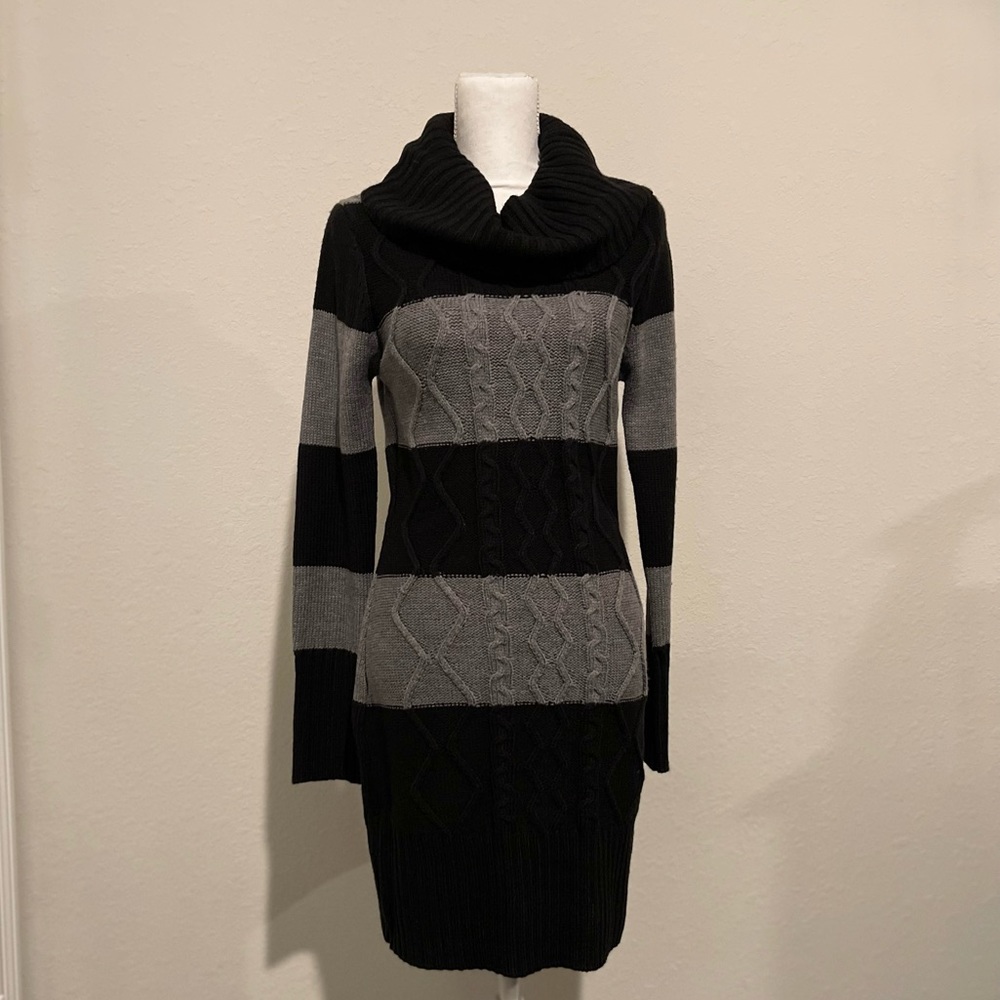 NEW, Pink Rose, women cowl neck long sleeve pullover sweater dress.